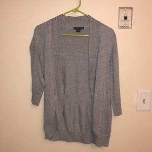 Gray Open Knit Cardigan